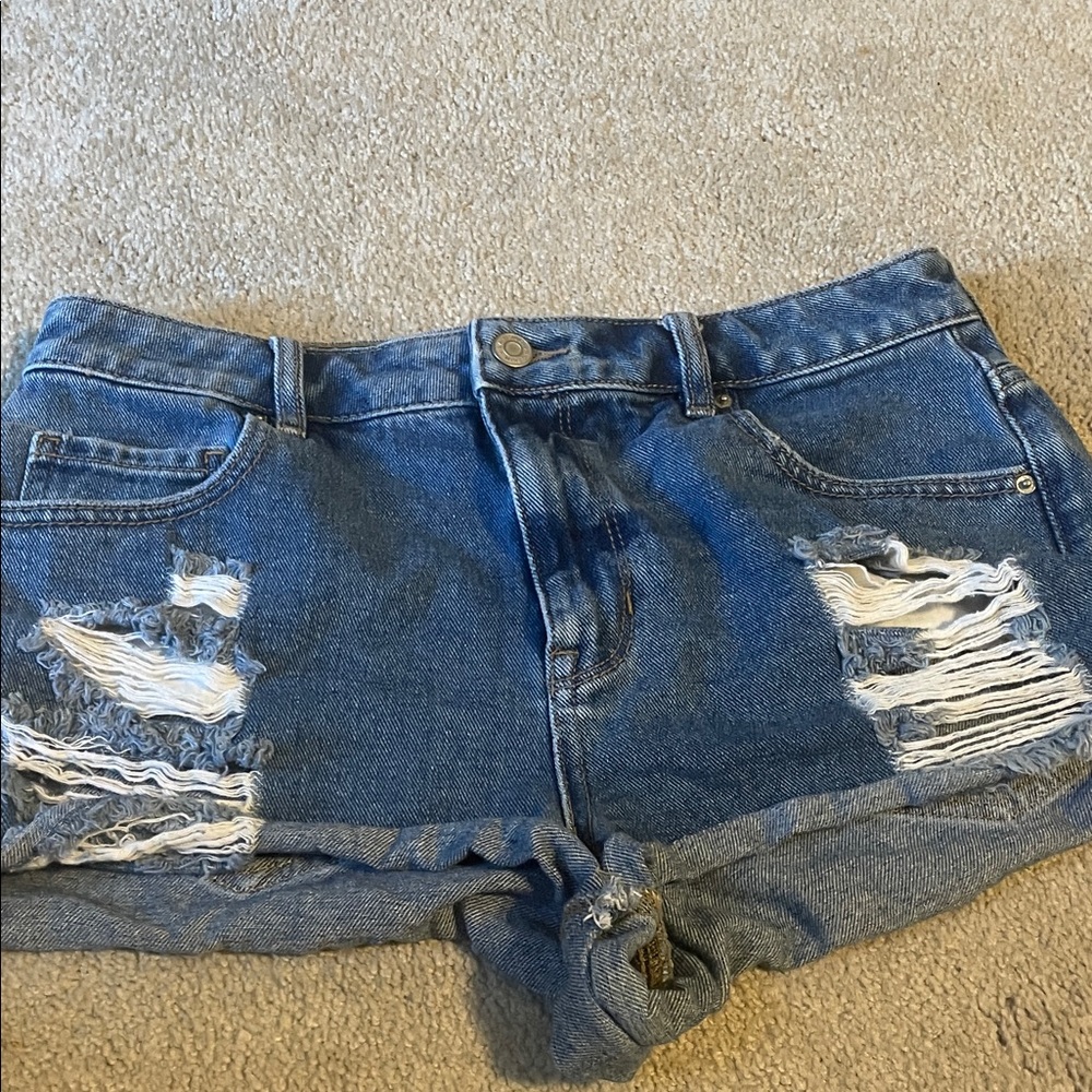 PacSun Blue Distressed Jean Shorts